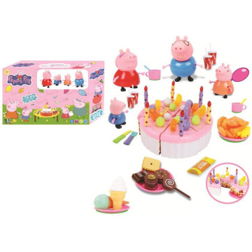 Favory Pink Pig Birthday Cake Toys with Light